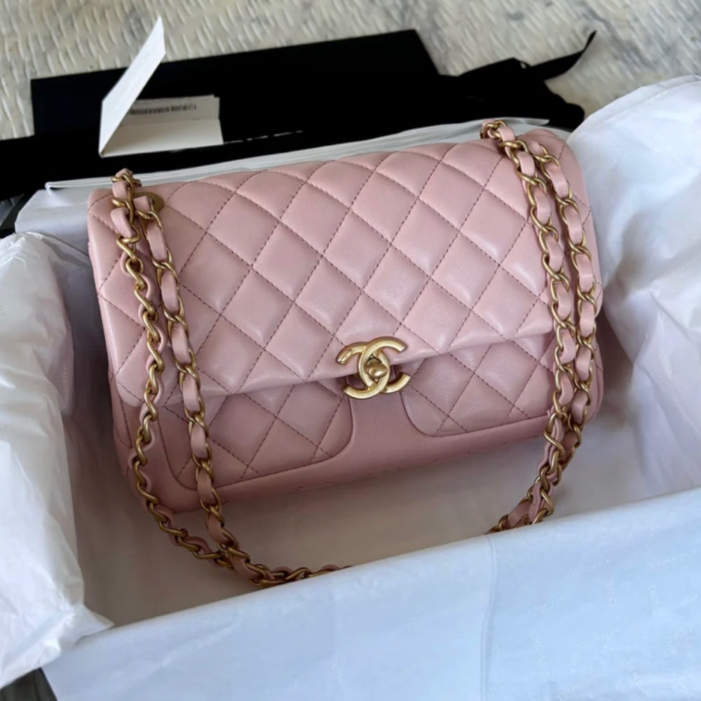 Authentic Chanel Small Double Pocket Flap Bag